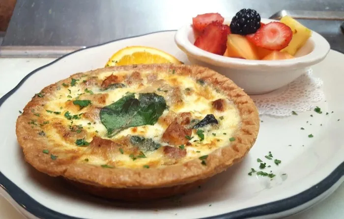 Fresh baked quiche for holiday orders